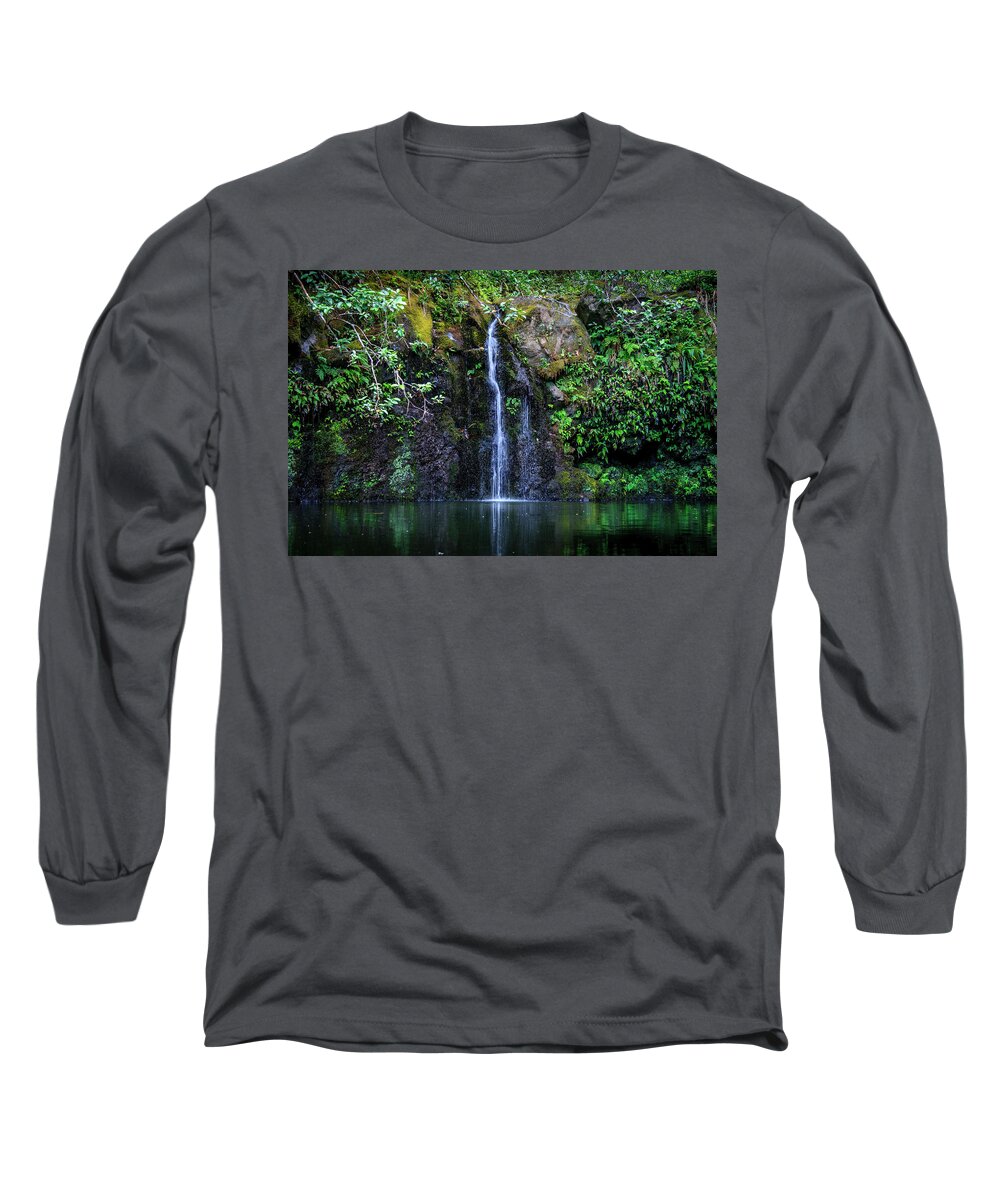 Hawaii Long Sleeve T-Shirt featuring the photograph Little Waterfall by Daniel Murphy