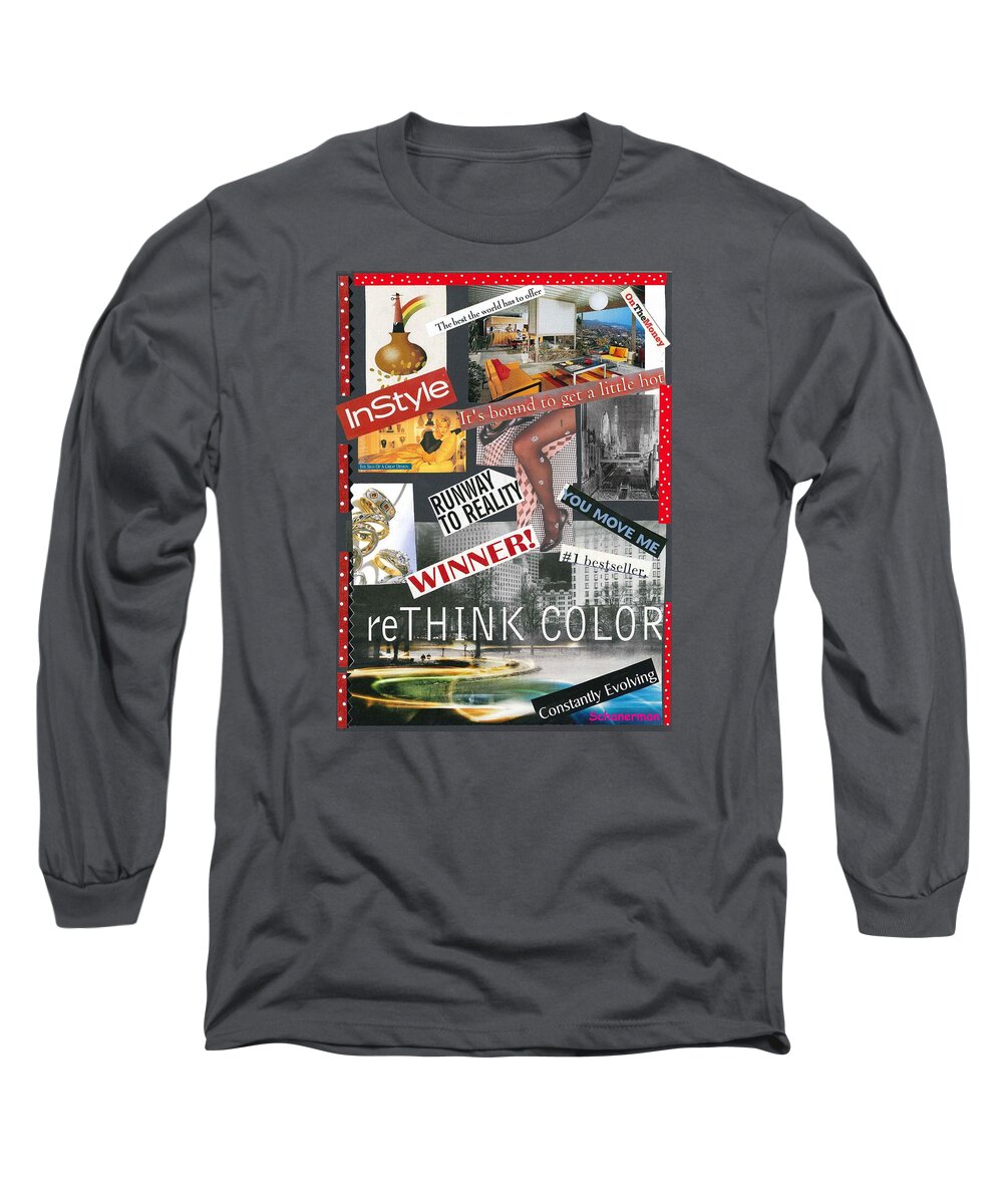 Collage Art Long Sleeve T-Shirt featuring the mixed media Living in Style by Susan Schanerman