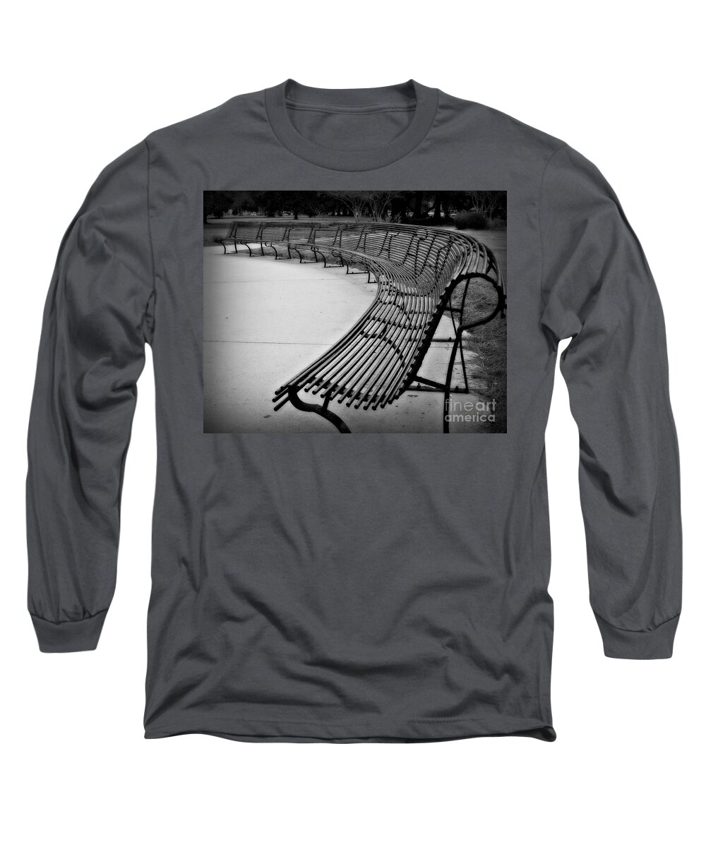 Bench Long Sleeve T-Shirt featuring the photograph Long Bench by Perry Webster