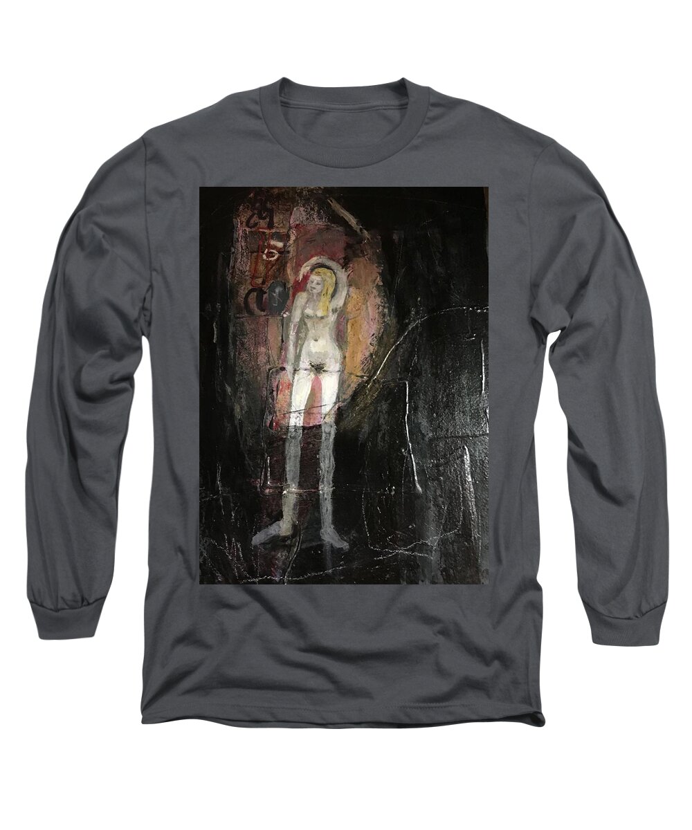 Acrylic Long Sleeve T-Shirt featuring the painting Long Legged Blonde by Carole Johnson