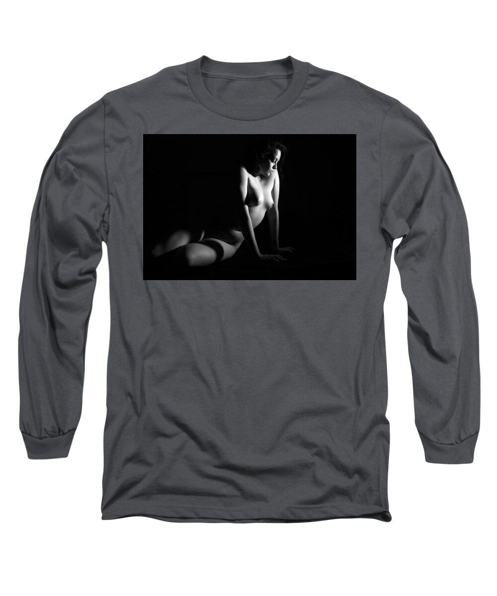 Black And White Long Sleeve T-Shirt featuring the photograph Lost in Thought by Joe Kozlowski