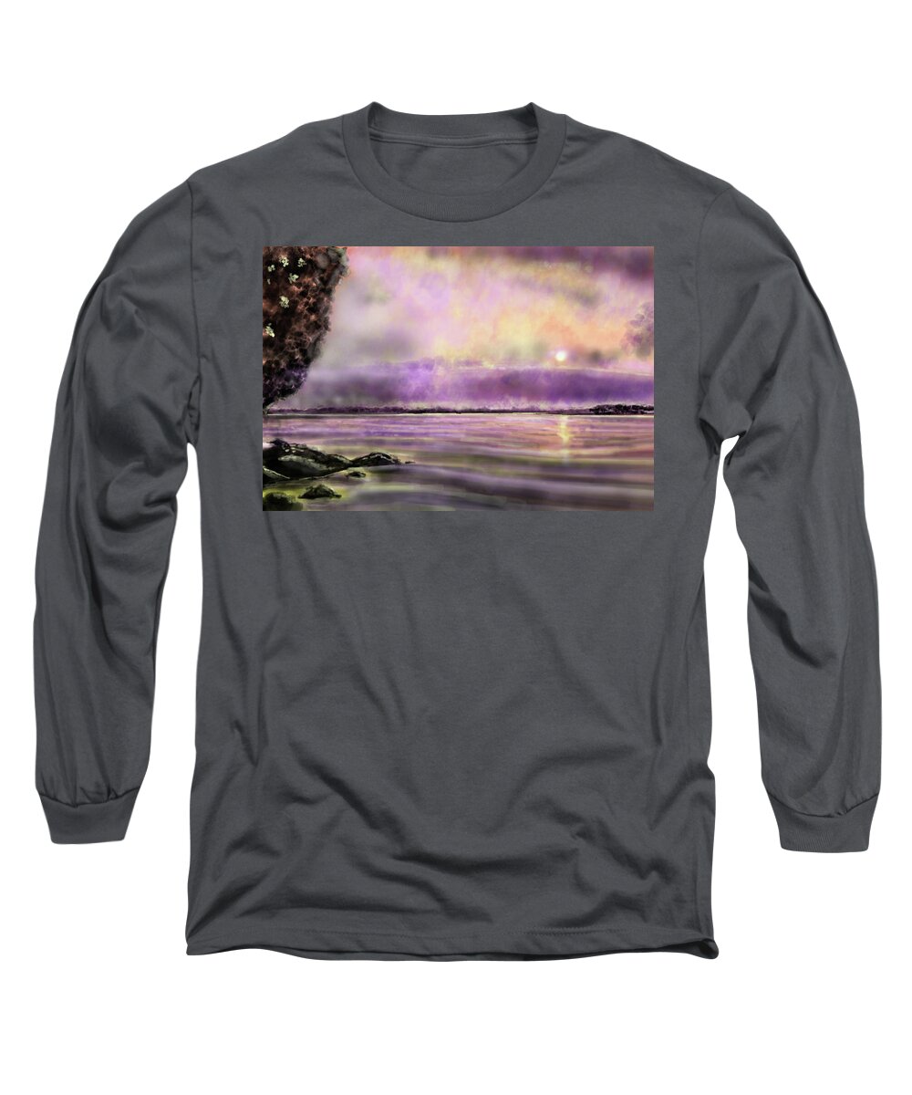 Landscape. Lough Erne Long Sleeve T-Shirt featuring the painting Lough Erne by Rob Hartman