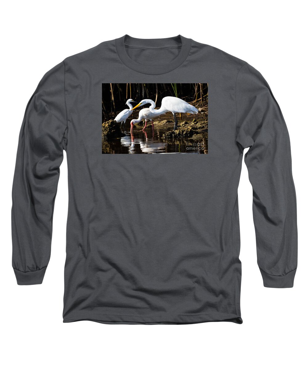 Nature Long Sleeve T-Shirt featuring the photograph Lunch Convention by George Kenhan