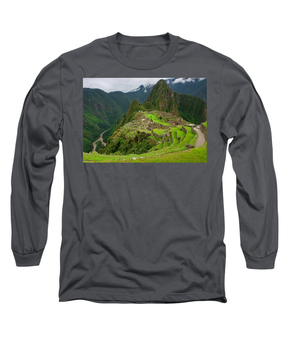 Peru Long Sleeve T-Shirt featuring the photograph Machu Picchu #2 by John Roach