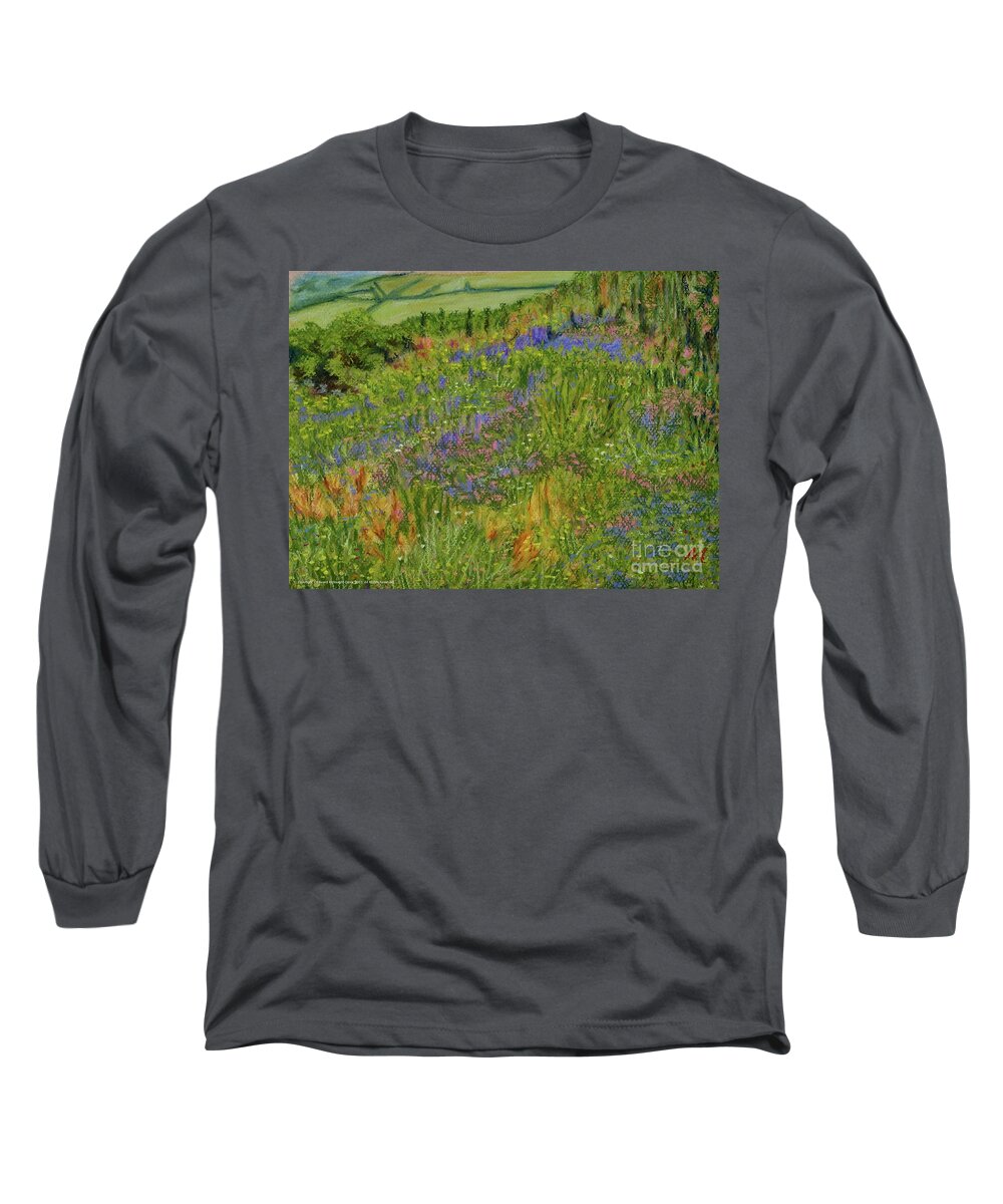 Maestir Road Long Sleeve T-Shirt featuring the pastel Maestir Road Verge by Edward McNaught-Davis