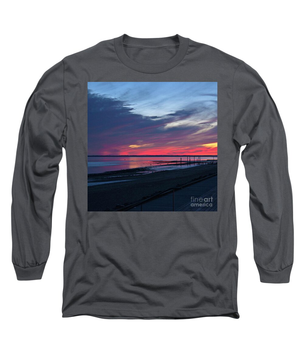 Coast Long Sleeve T-Shirt featuring the photograph Magic Summer Sunset on the West Coast of Denmark by Silva Wischeropp