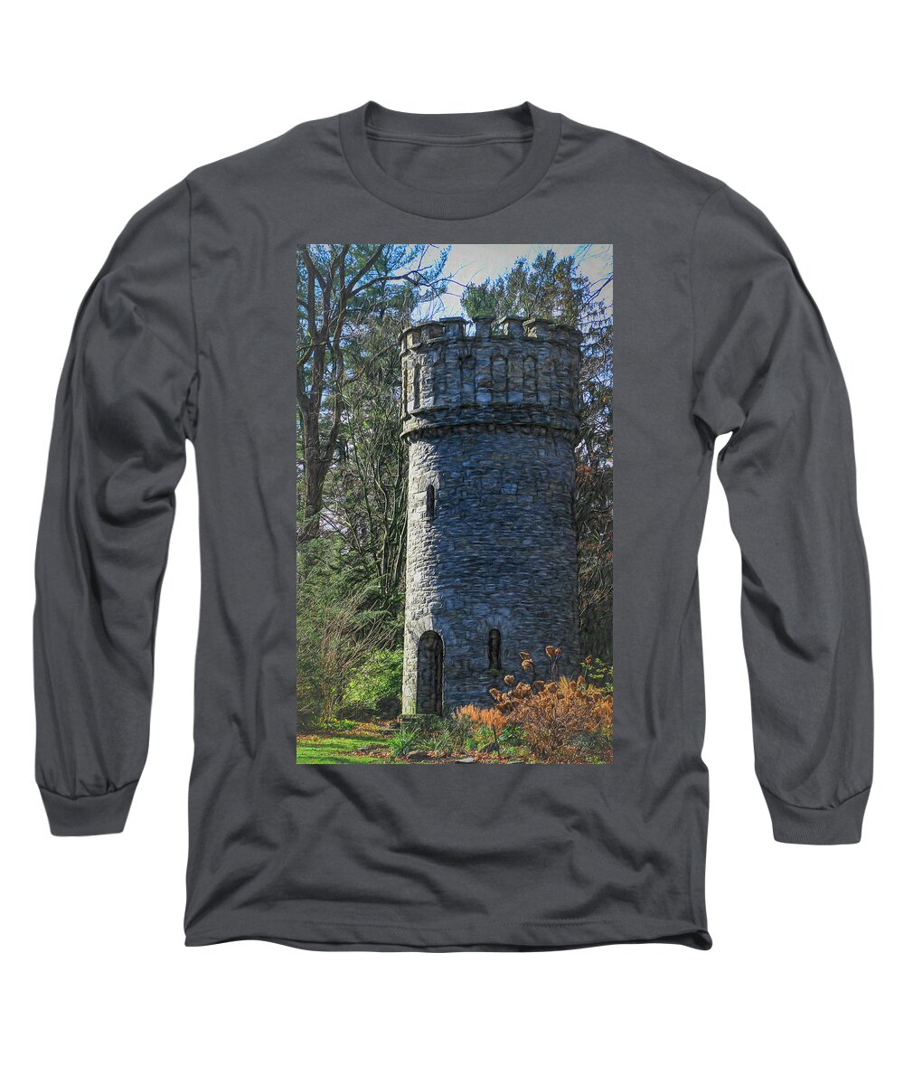 Stonework Long Sleeve T-Shirt featuring the digital art Magical Tower by Patrice Zinck