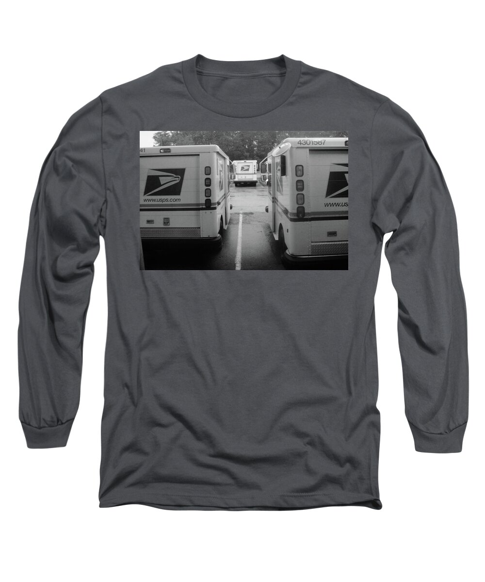United States Postal Service Long Sleeve T-Shirt featuring the photograph Mail trucks by WaLdEmAr BoRrErO