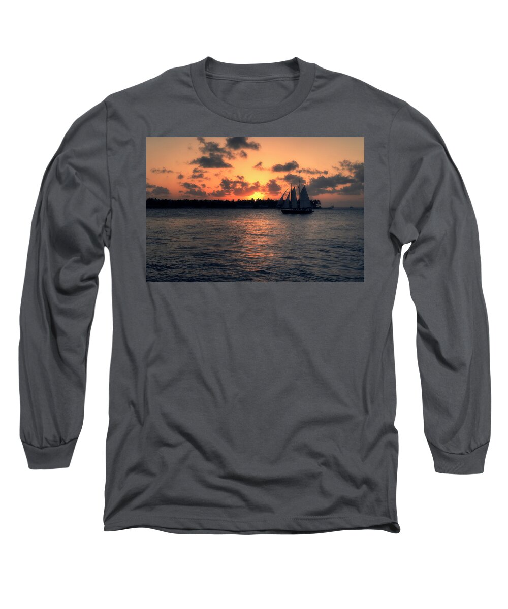 Sunset Long Sleeve T-Shirt featuring the photograph Mallory Square Sunset - Key West by Kim Hojnacki
