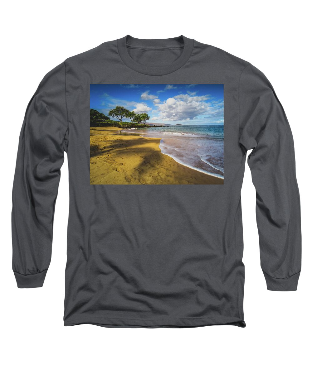 Aloha Long Sleeve T-Shirt featuring the photograph Maluaka Beach by Andy Konieczny