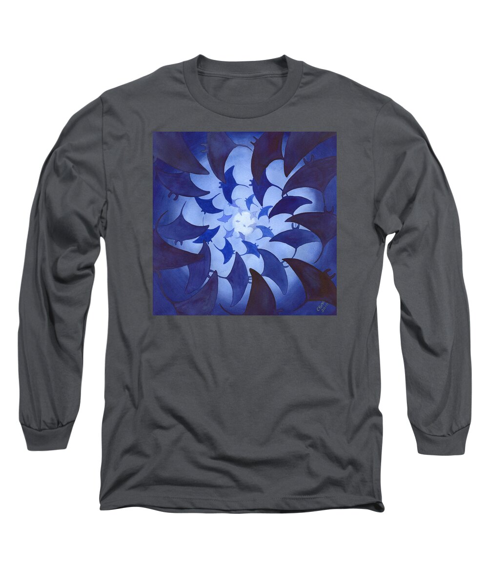 Ray Long Sleeve T-Shirt featuring the painting Mantas by Catherine G McElroy