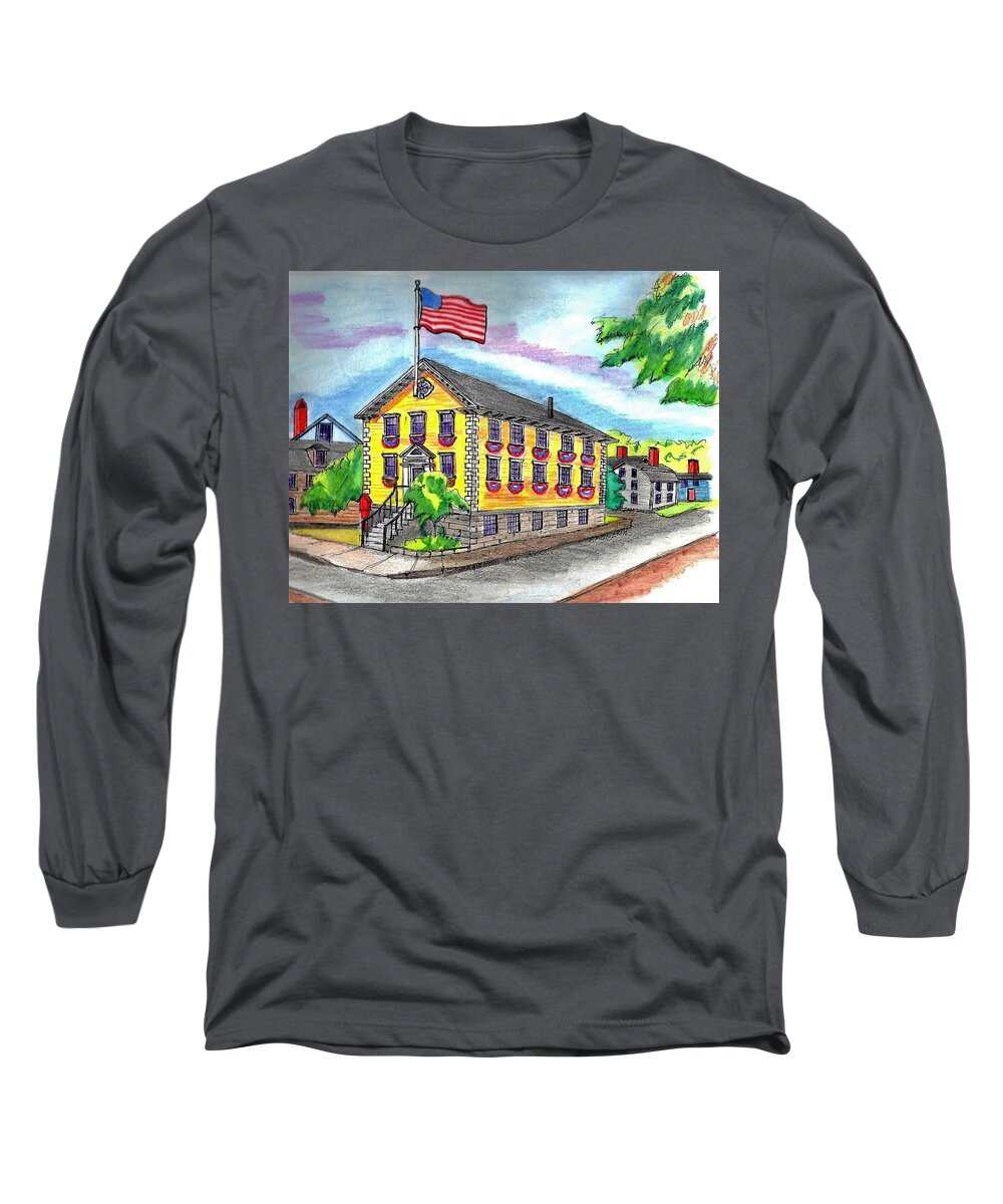 Images Of Marblehead Long Sleeve T-Shirt featuring the drawing Marblehead Icon by Paul Meinerth