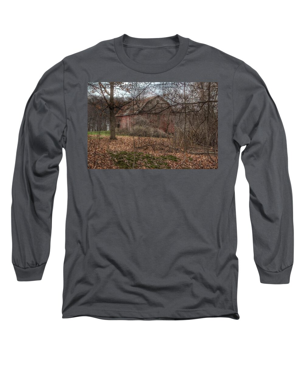 Barn Long Sleeve T-Shirt featuring the photograph 0026 - Mayville's Hidden Barn II by Sheryl L Sutter