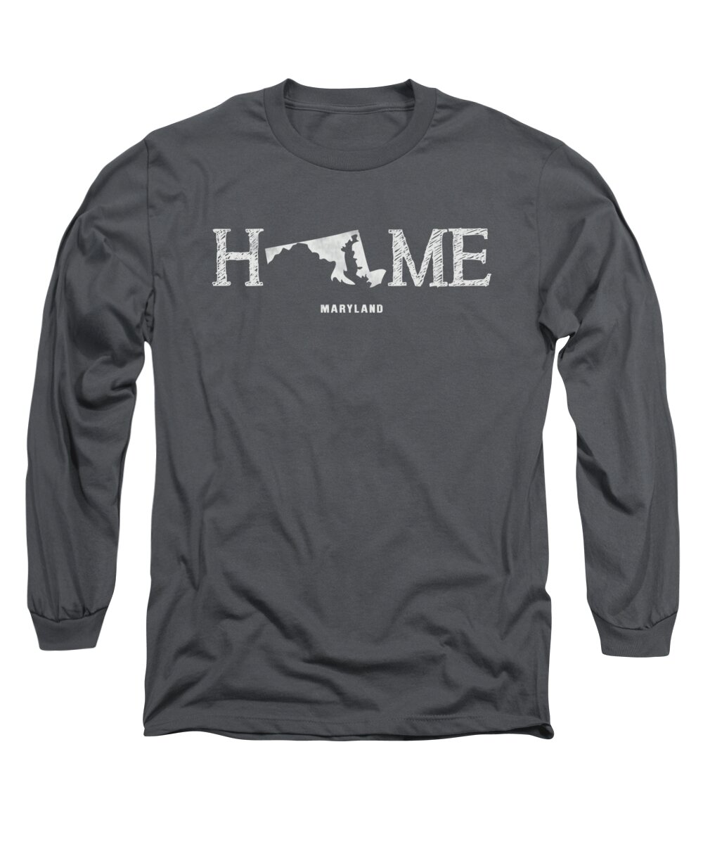 Maryland Long Sleeve T-Shirt featuring the mixed media MD Home by Nancy Ingersoll