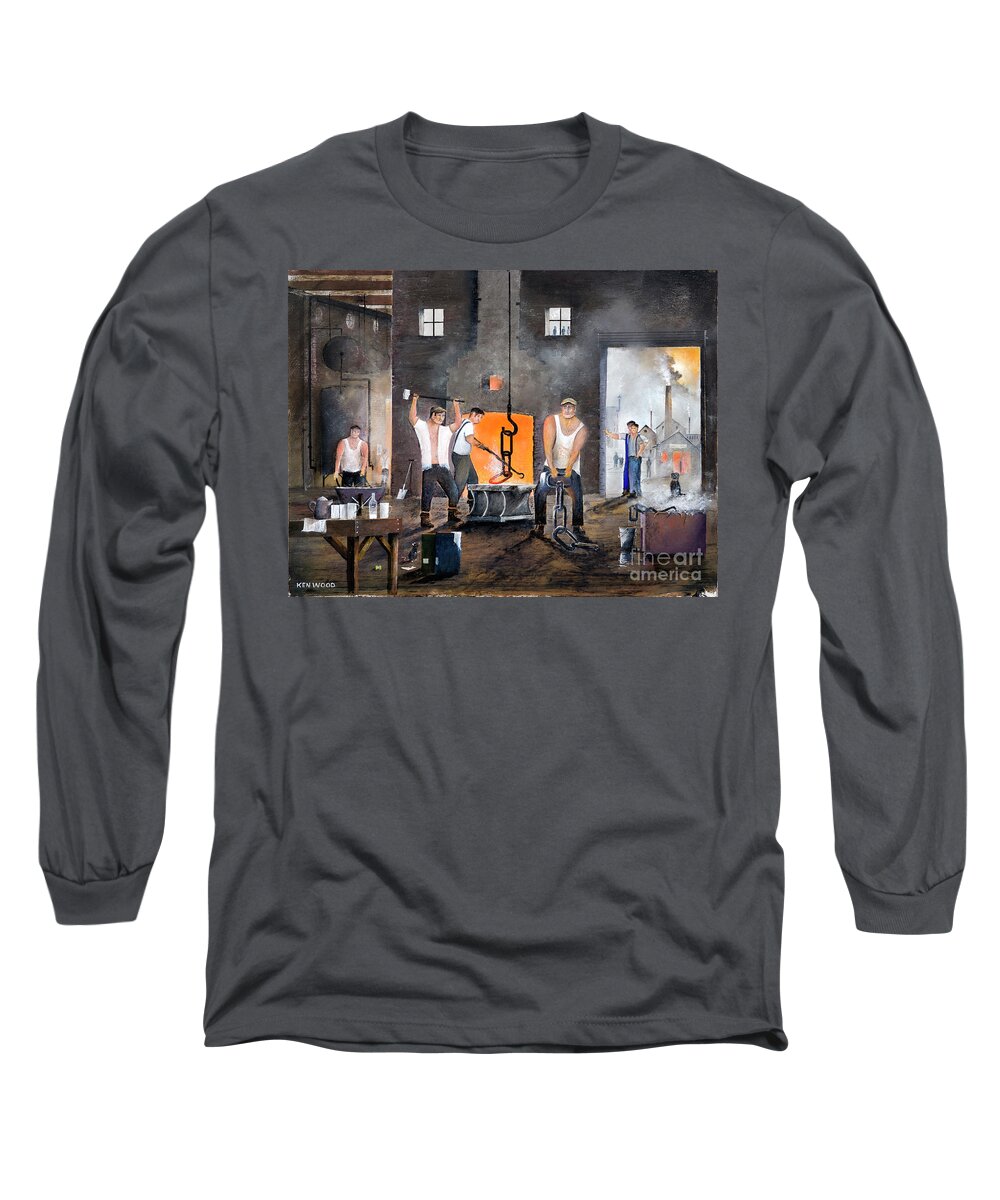 England Long Sleeve T-Shirt featuring the painting Men Of The Black Country - England by Ken Wood