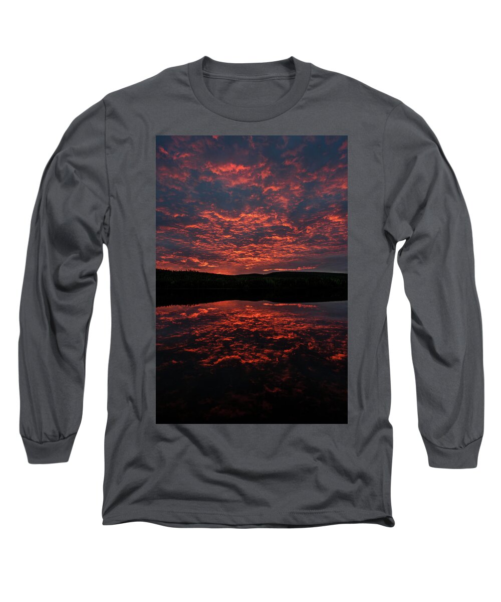 Avaträsket Long Sleeve T-Shirt featuring the photograph Midnight Sun In Norrbotten by Dan Vidal