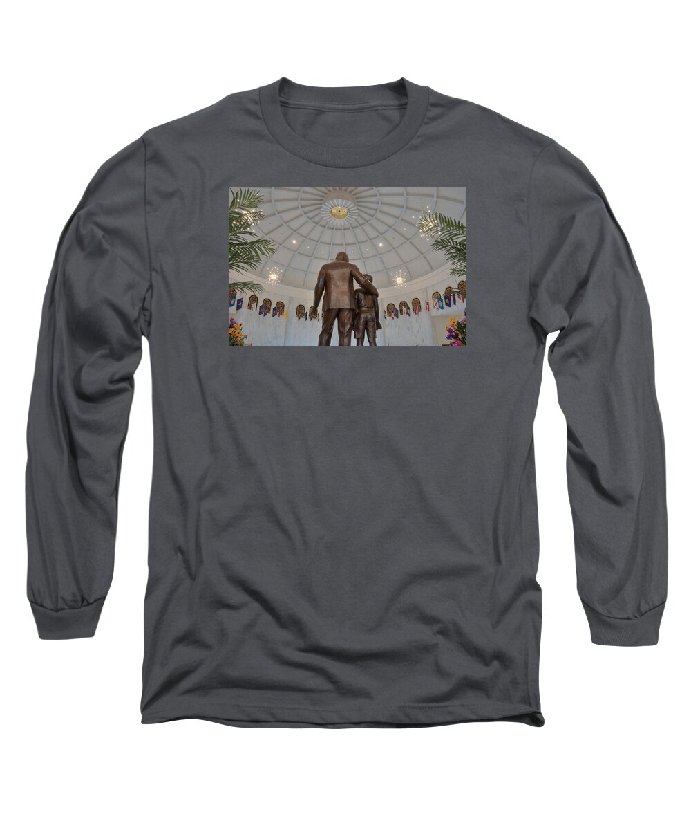 Campus Long Sleeve T-Shirt featuring the photograph Milton Hershey and the boy by Mark Dodd