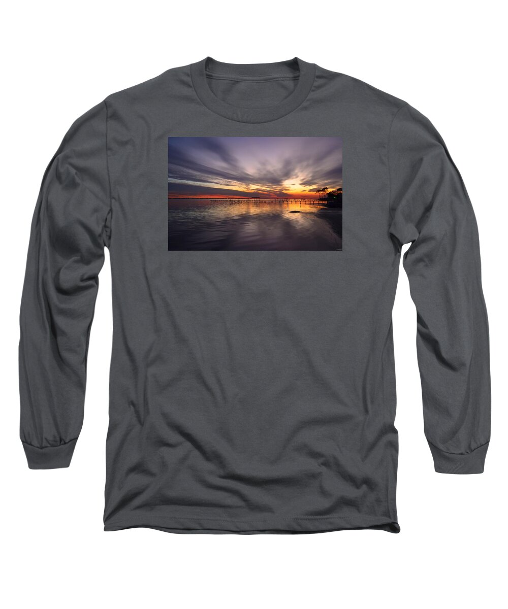 20120217 Long Sleeve T-Shirt featuring the photograph 0217 Mirrored Twilight on Sound by Jeff at JSJ Photography