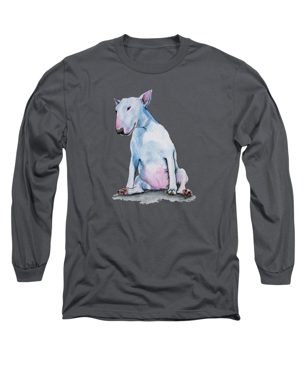 Bull Terrier Long Sleeve T-Shirt featuring the painting Miss Ya by Jindra Noewi