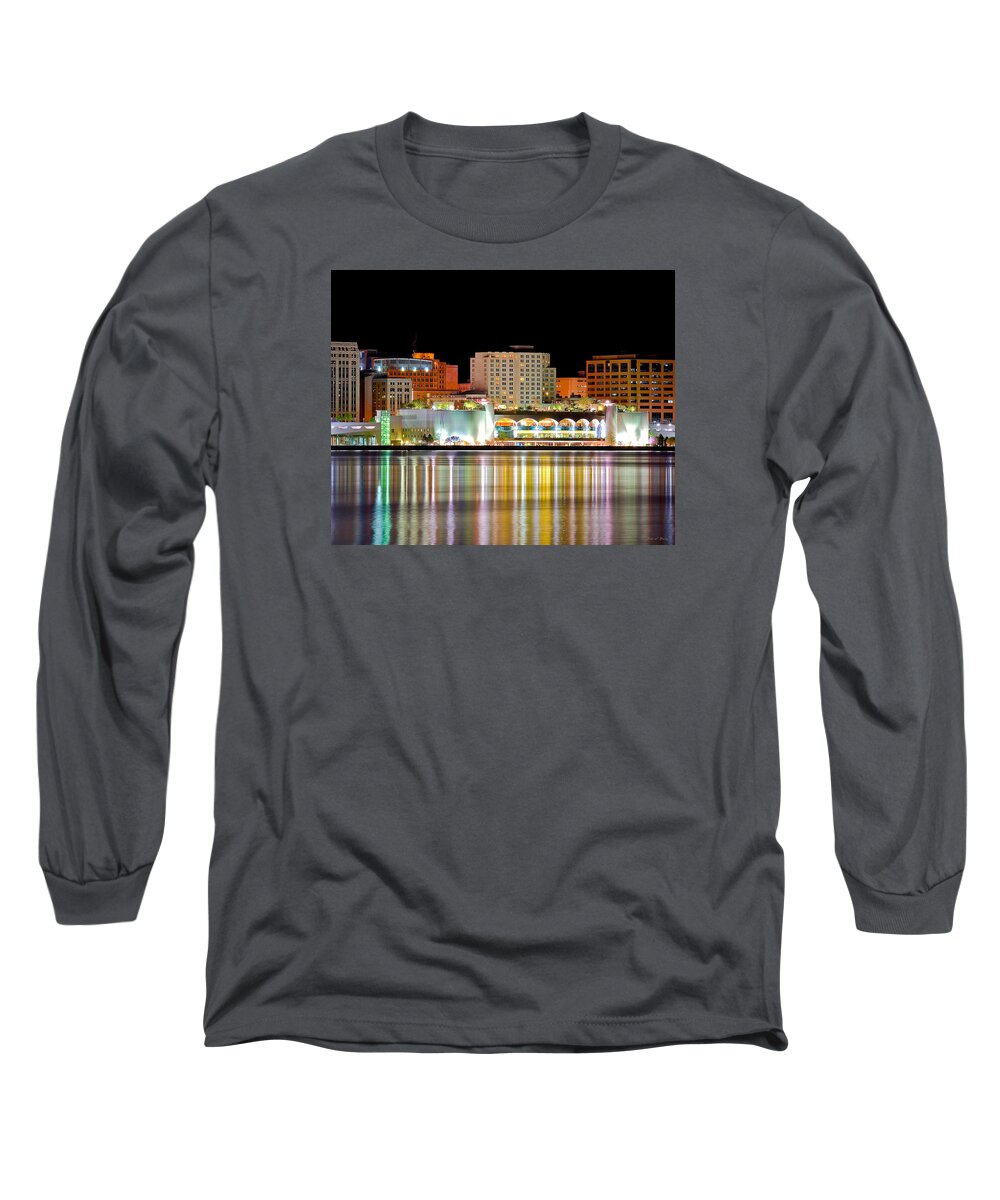 Reflection Long Sleeve T-Shirt featuring the photograph Monona Terrace Reflections by Todd Klassy