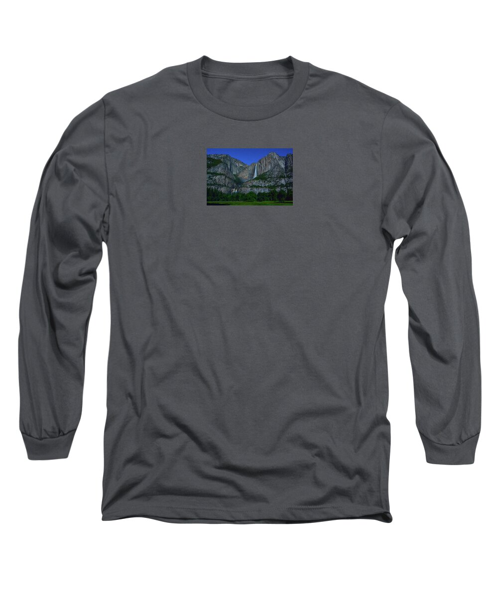 Yosemite Moonbow Long Sleeve T-Shirt featuring the photograph Moonbow Yosemite Falls by Raymond Salani III