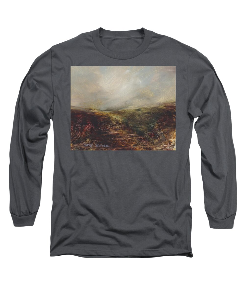 Moorland Long Sleeve T-Shirt featuring the painting Moorland 76 by David Ladmore