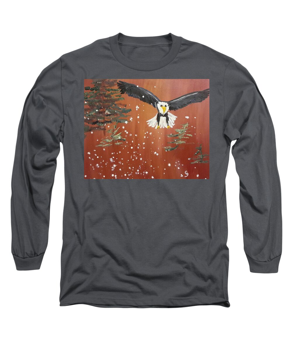 More Snow Long Sleeve T-Shirt featuring the painting More Snow 18 by Cheryl Nancy Ann Gordon