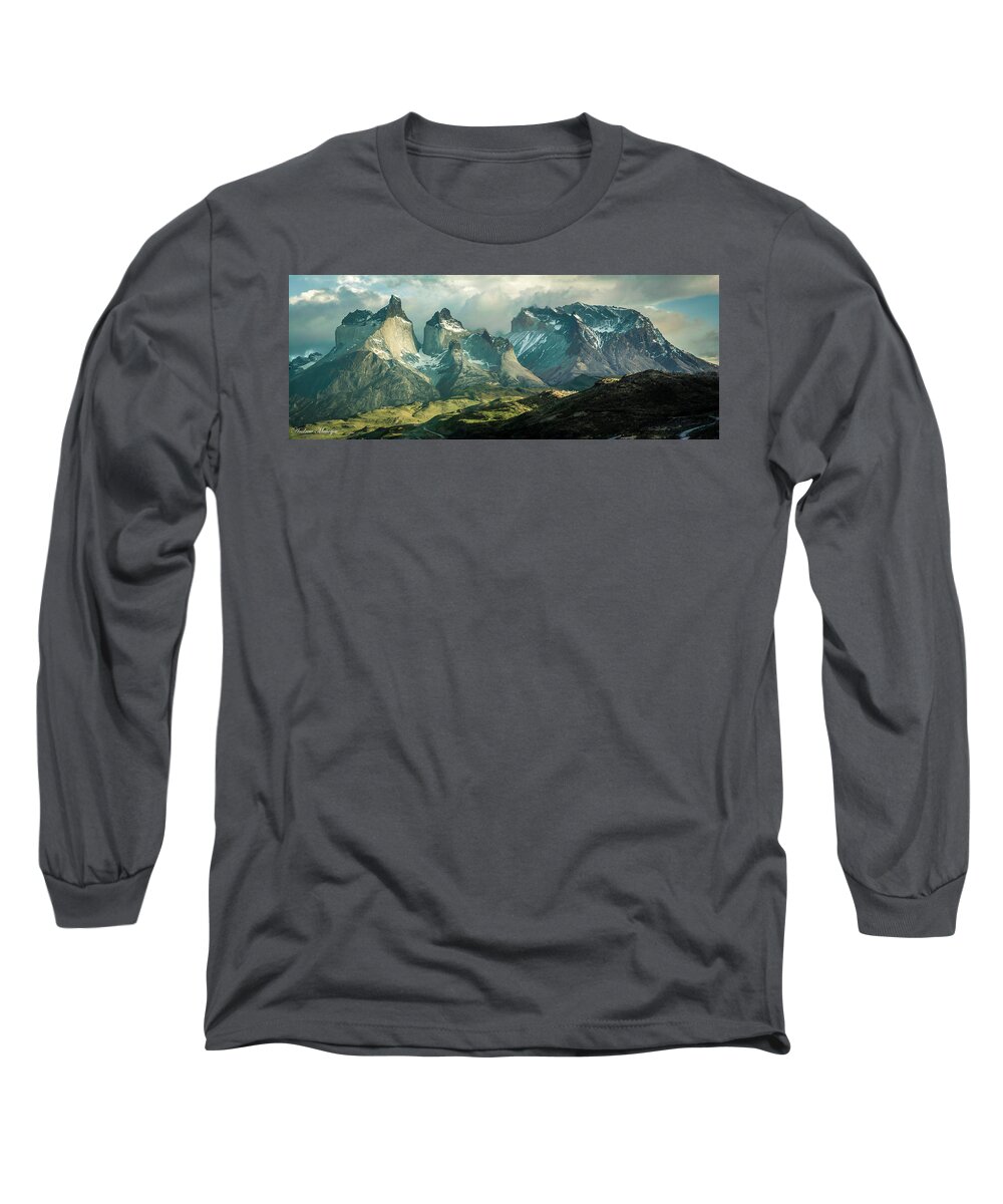 Mountain Long Sleeve T-Shirt featuring the photograph Morning Shadows by Andrew Matwijec