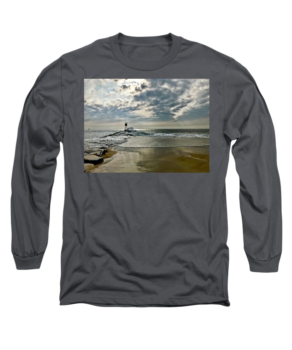 Jetty Long Sleeve T-Shirt featuring the photograph Morning Tide on the Jetty by Shawn M Greener