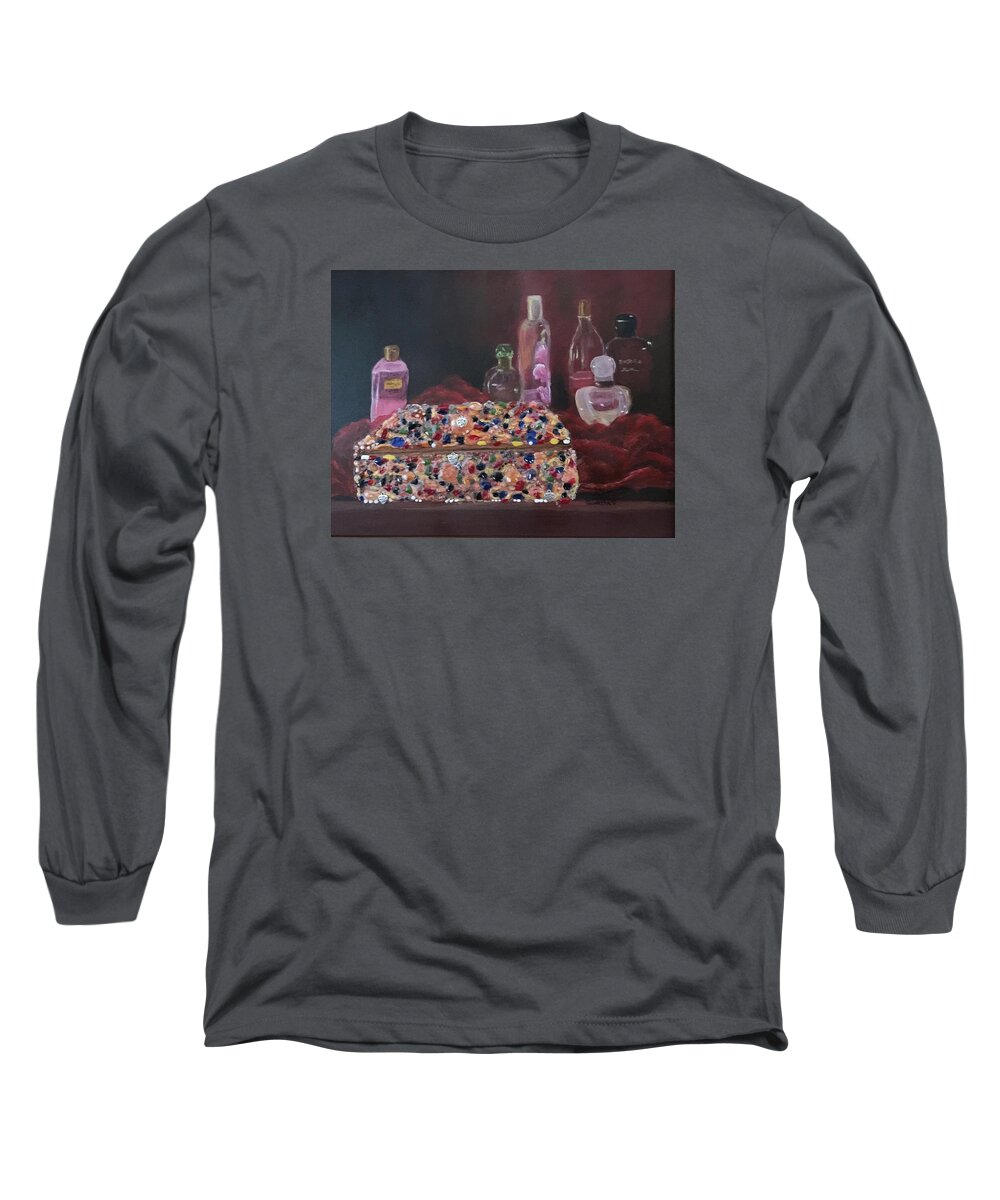 Jewelry Long Sleeve T-Shirt featuring the painting Mother's Jewelry Box by Quwatha Valentine