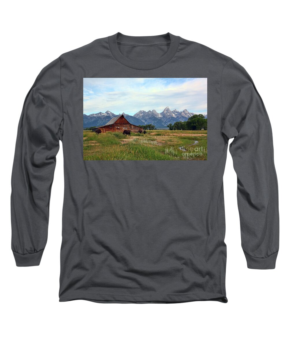 Moulton Barn Long Sleeve T-Shirt featuring the photograph Moulton Barn by Teresa Zieba