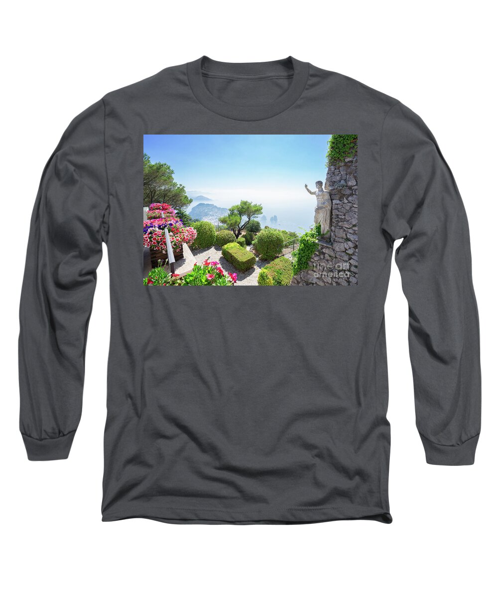 Capri Long Sleeve T-Shirt featuring the photograph mount Solaro of Capri by Anastasy Yarmolovich
