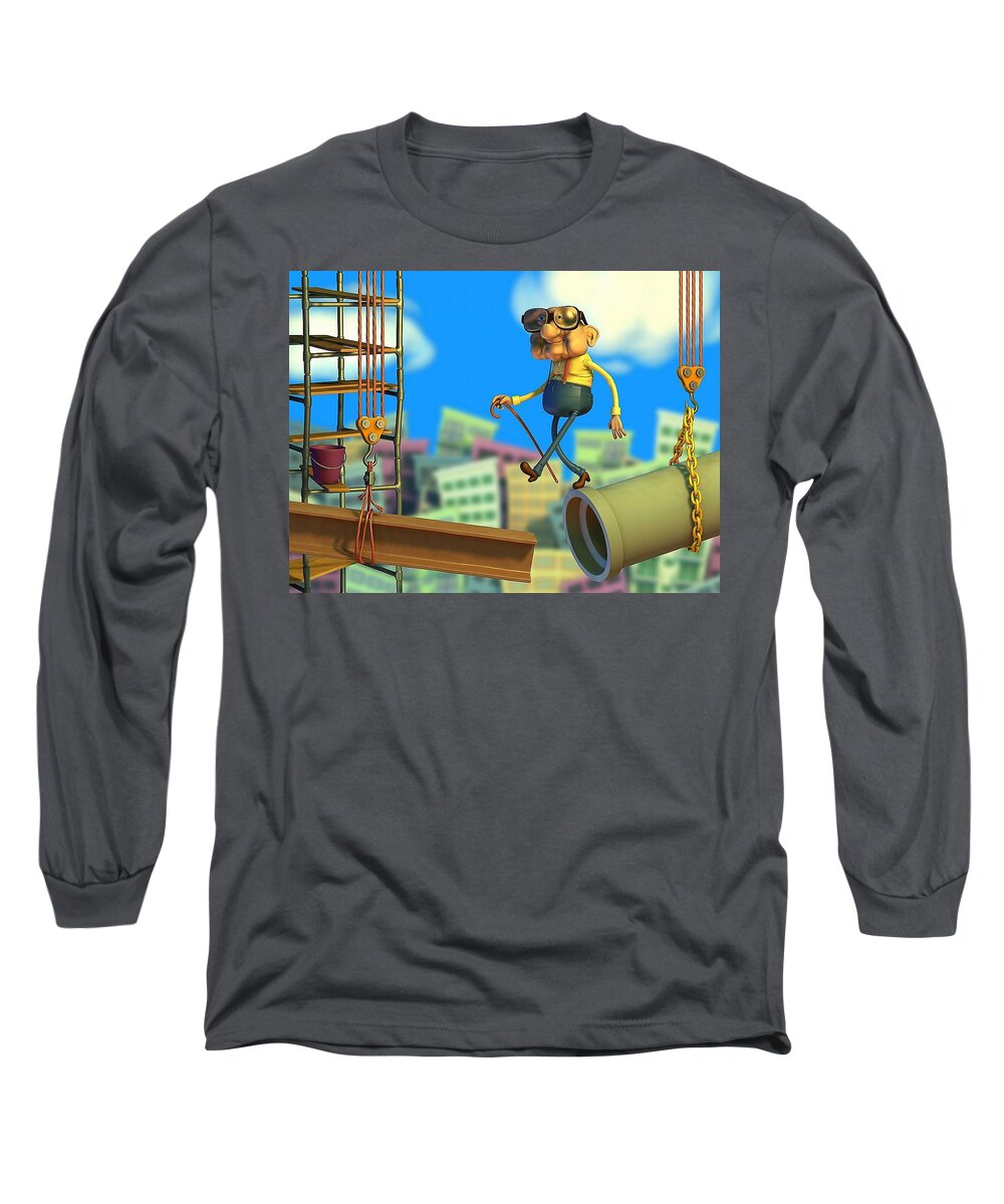 Mr Magoo Long Sleeve T-Shirt featuring the digital art Mr Magoo by Super Lovely