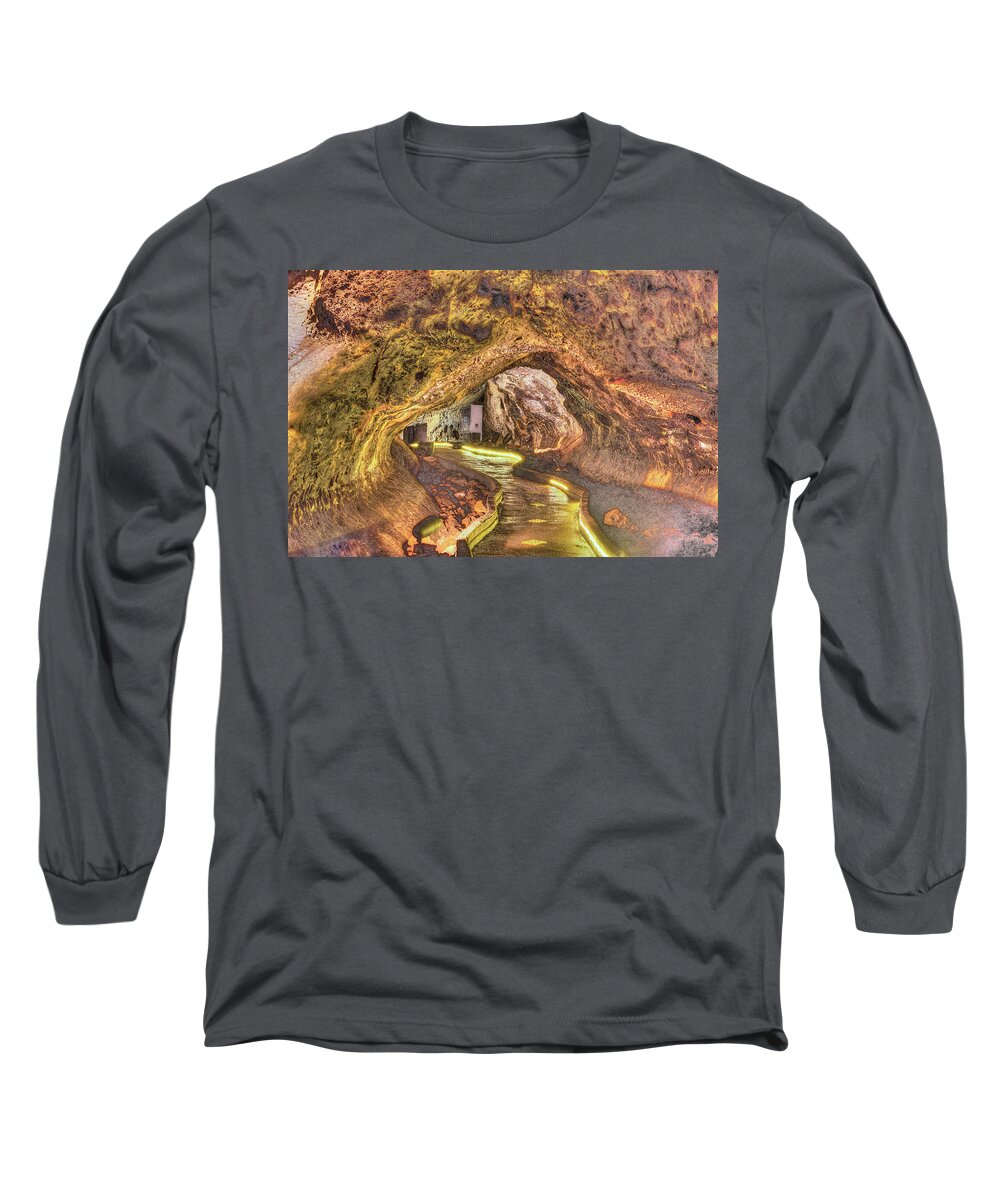 Mushpot Long Sleeve T-Shirt featuring the photograph Mushpot Cave by Richard J Cassato