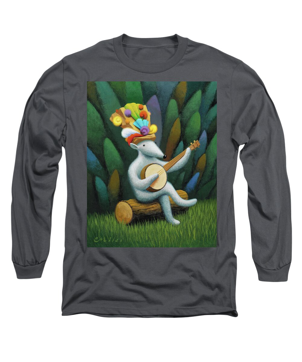 Music Long Sleeve T-Shirt featuring the painting Musician 1 by Chris Miles