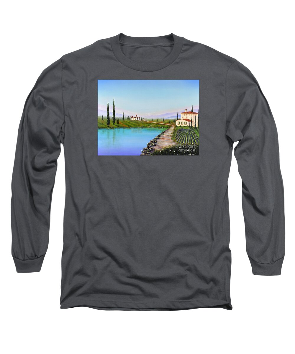 Trees Long Sleeve T-Shirt featuring the painting My Garden by Mary Scott