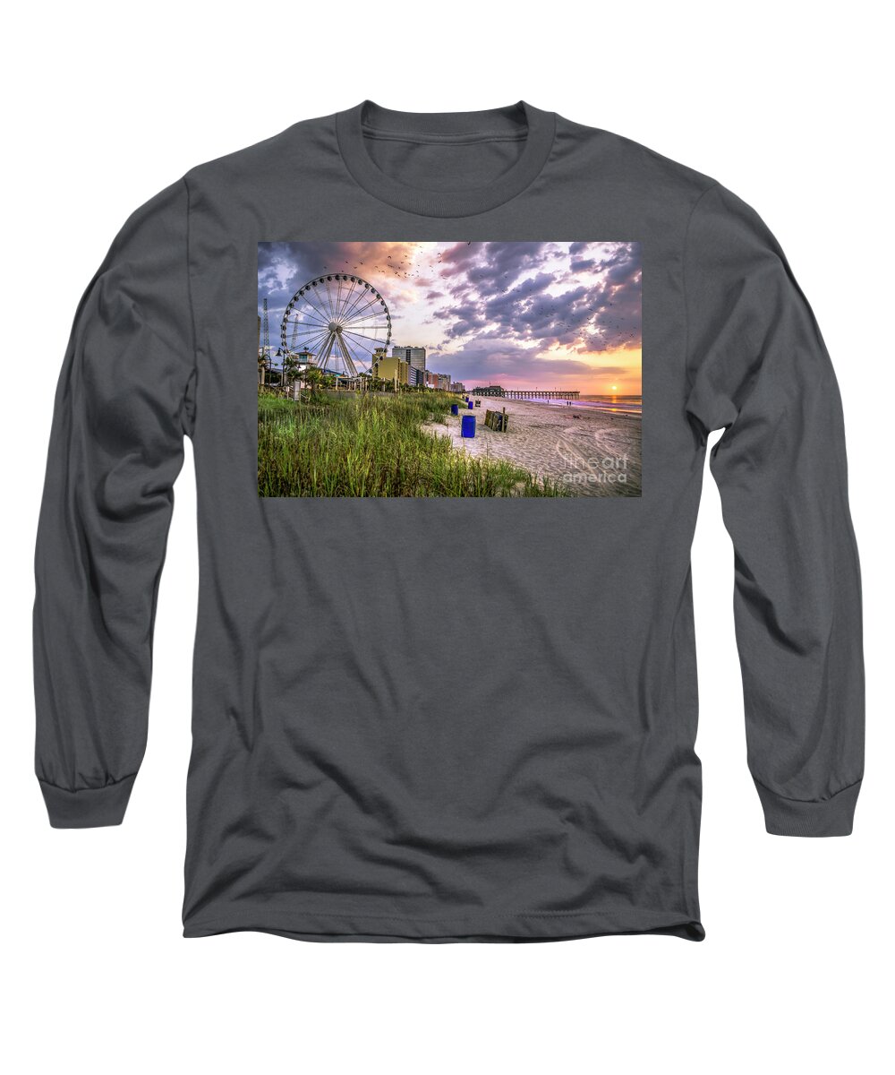 Travel Long Sleeve T-Shirt featuring the photograph Myrtle Beach Sunrise by David Smith