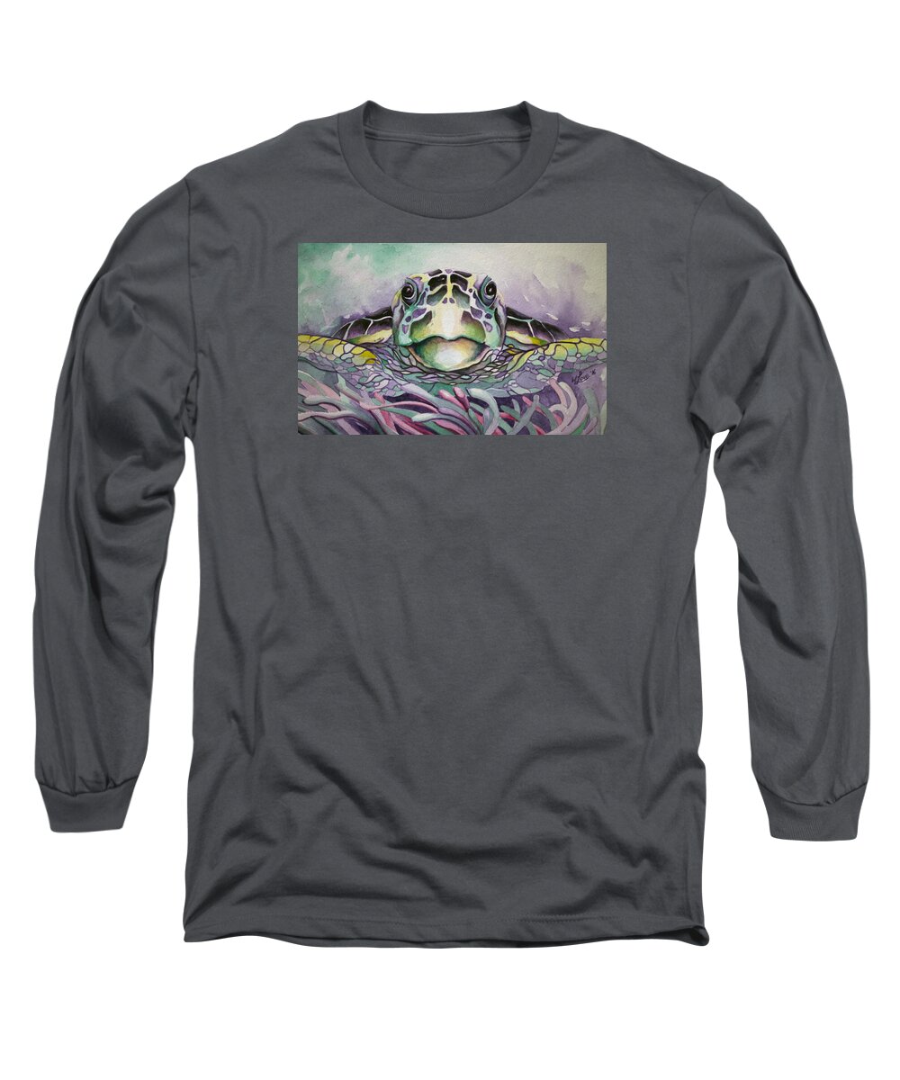 Ocean Art Long Sleeve T-Shirt featuring the painting Namorita by William Love