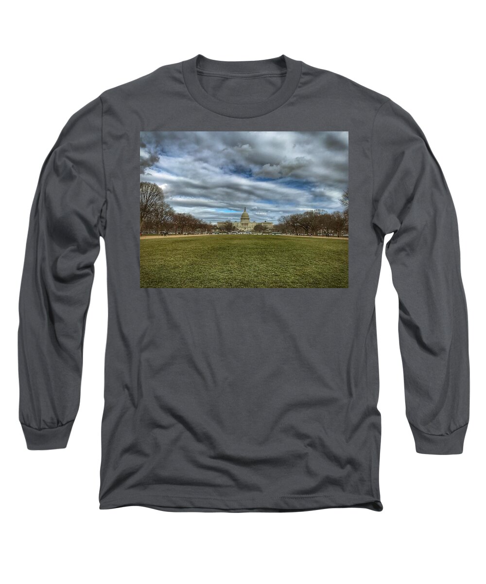 National Mall Long Sleeve T-Shirt featuring the photograph National Mall by Chris Montcalmo