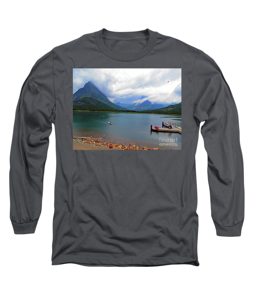 National Parks Long Sleeve T-Shirt featuring the photograph National Parks. Serenity of McDonald by Ausra Huntington nee Paulauskaite
