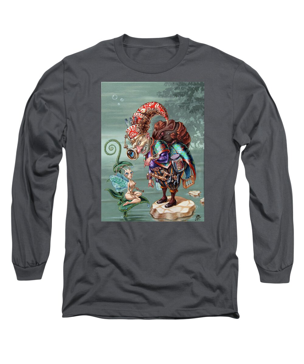 Naturalist Long Sleeve T-Shirt featuring the painting Naturalist by Victor Molev