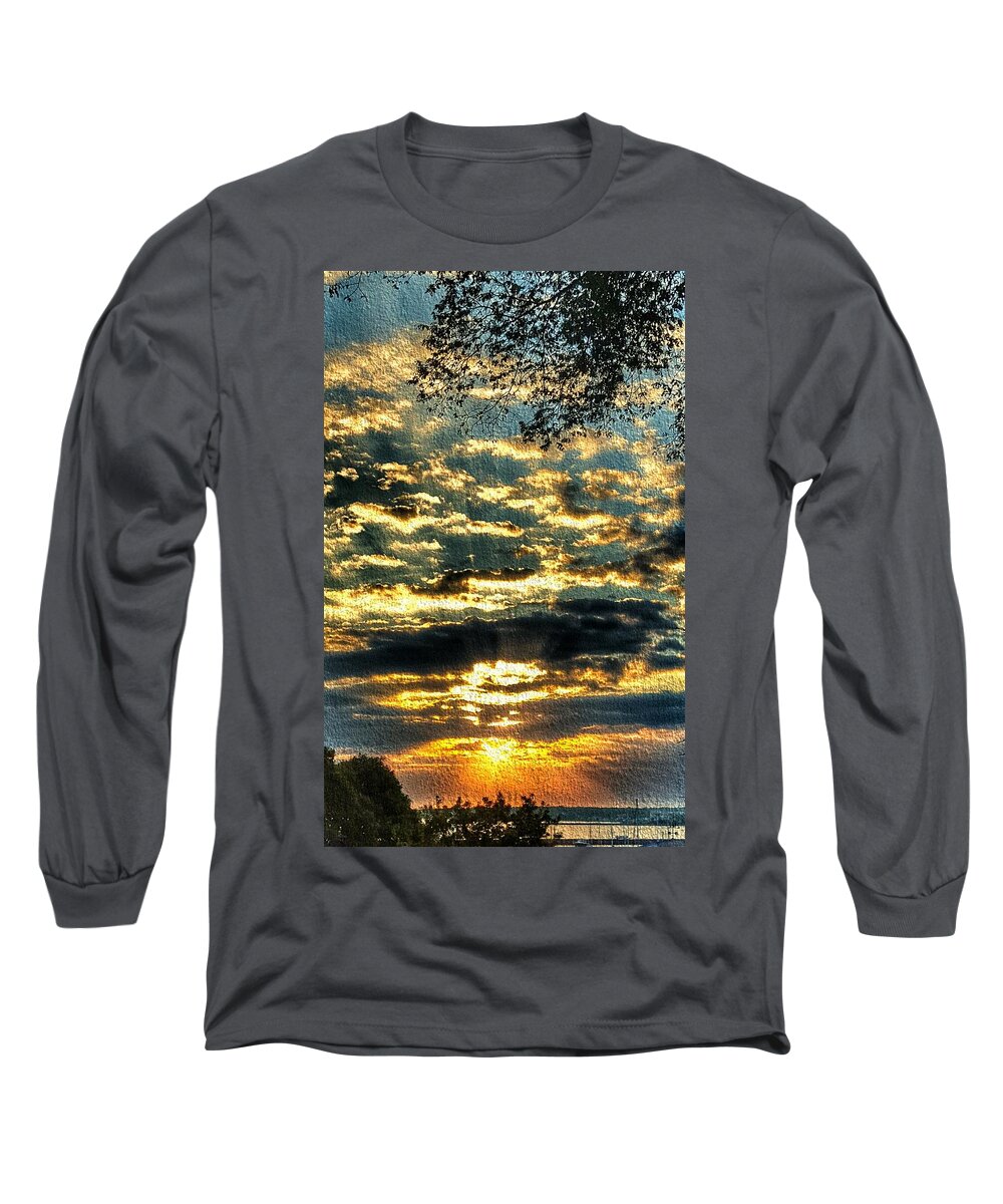 Clouds Long Sleeve T-Shirt featuring the photograph New Day Arrives Owen Park by Jeffrey Canha