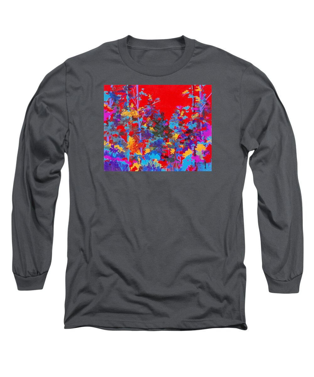 New Mexico Long Sleeve T-Shirt featuring the painting New Mexico Woods by Adele Bower