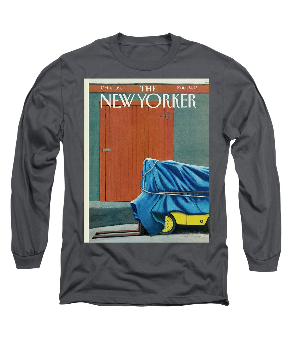Forklift Long Sleeve T-Shirt featuring the drawing New Yorker October 8 1990 by Gretchen Dow Simpson