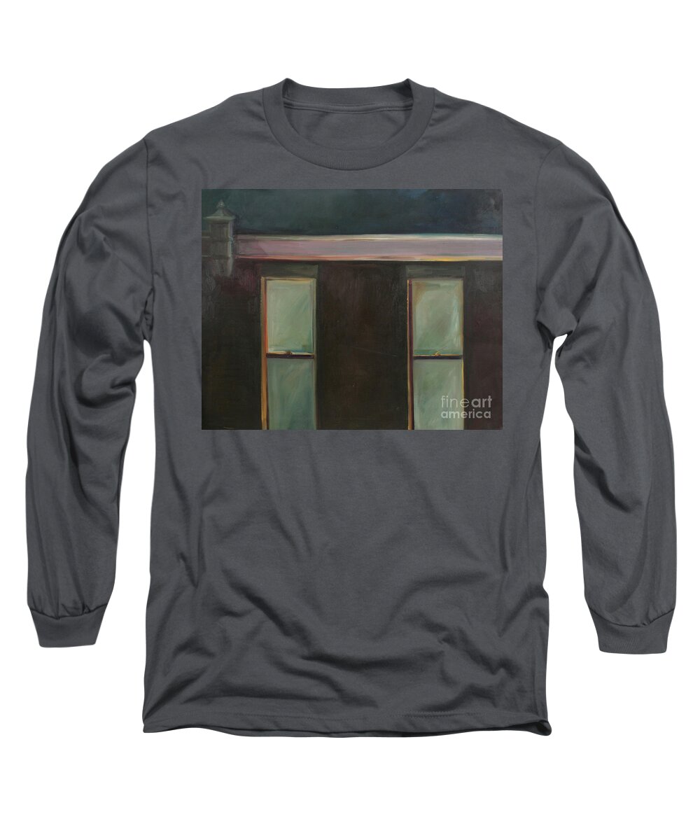 Oil Long Sleeve T-Shirt featuring the painting Night by Daun Soden-Greene