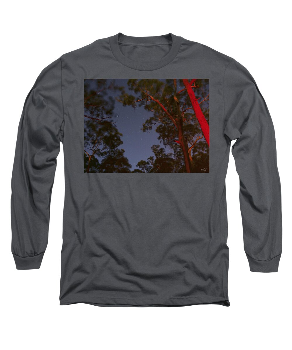 Landscape Long Sleeve T-Shirt featuring the photograph Night Time In The Bush by Michael Blaine