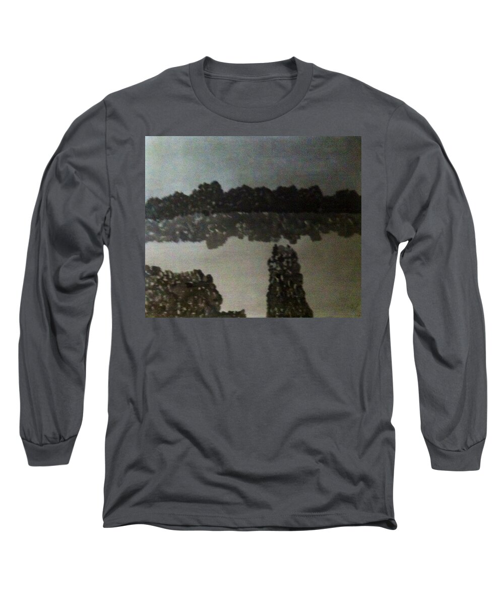 Landscape Long Sleeve T-Shirt featuring the drawing No. 441 by Vijayan Kannampilly