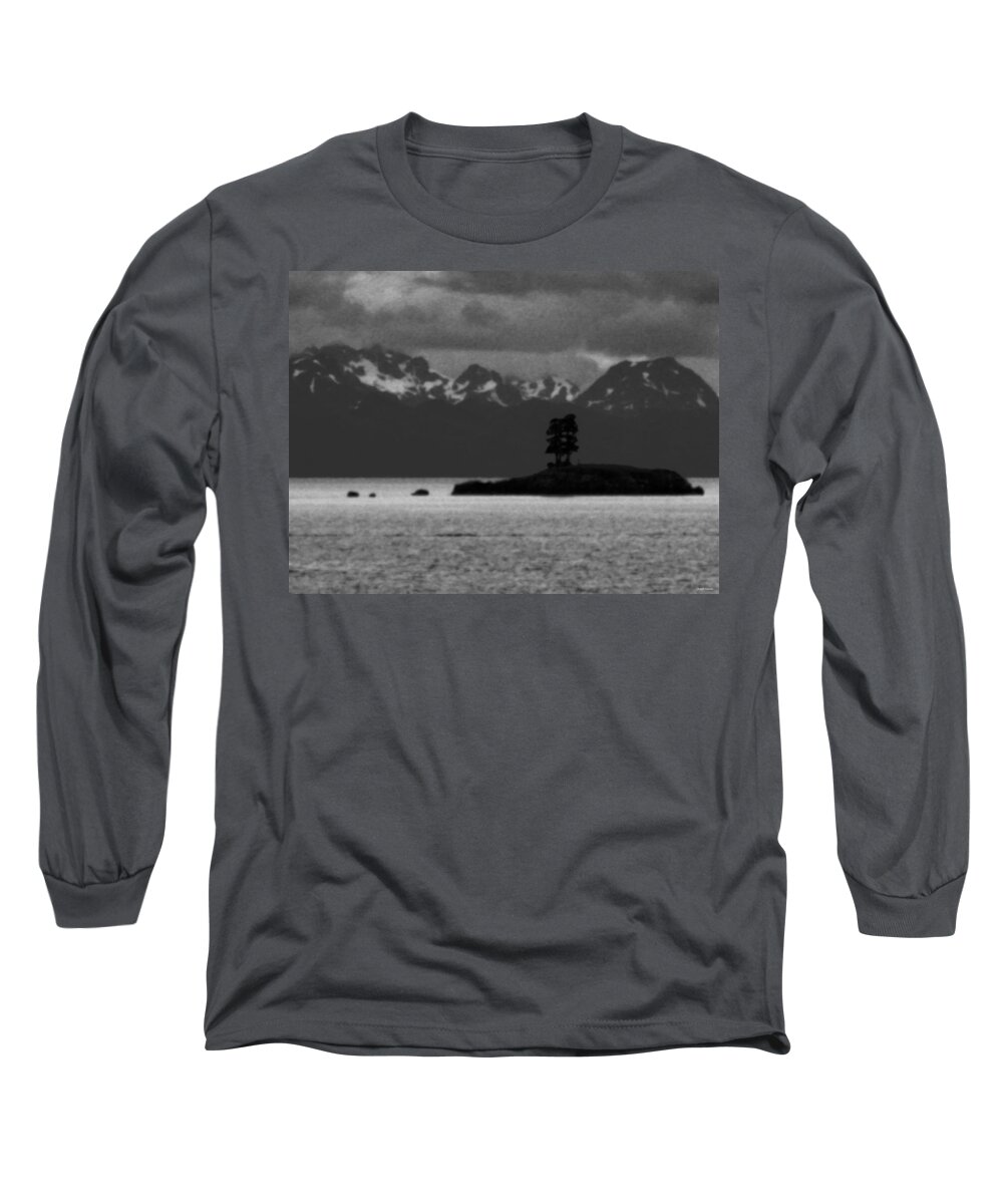 B&w Long Sleeve T-Shirt featuring the photograph No Man Is by Joseph Noonan
