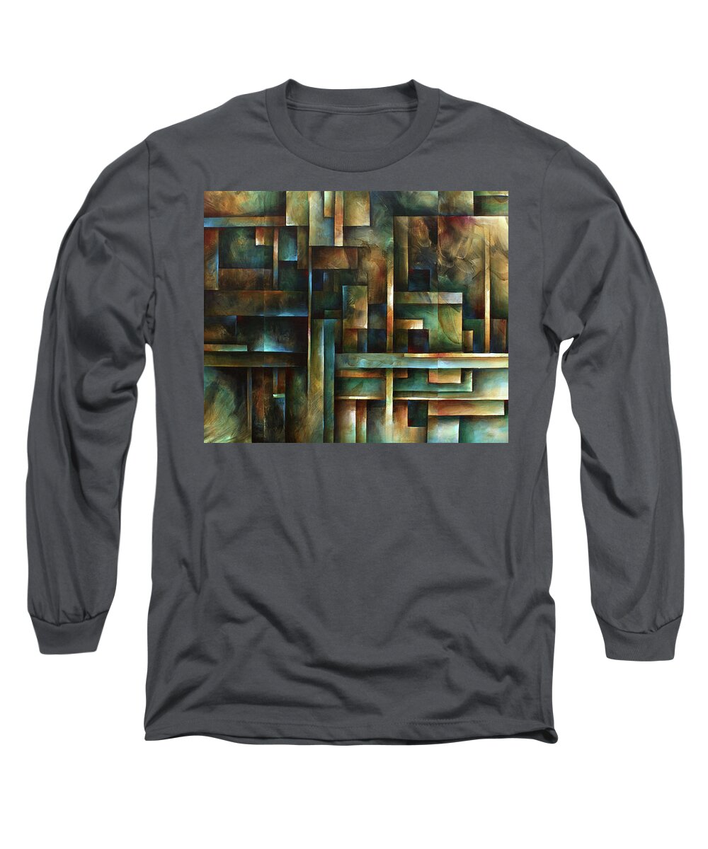 Abstract Long Sleeve T-Shirt featuring the painting No Way Out by Michael Lang
