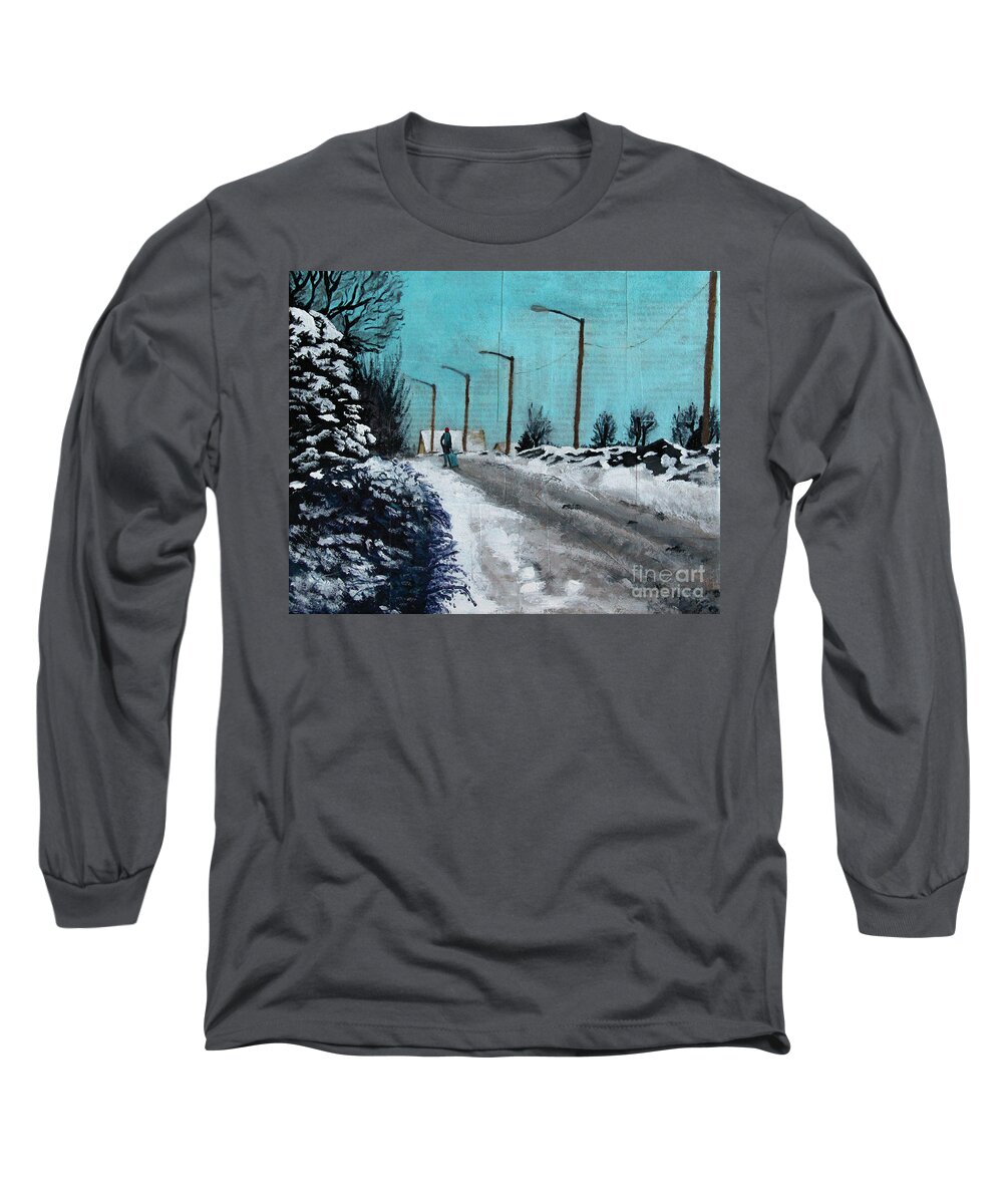 Norway Long Sleeve T-Shirt featuring the painting North Sea Road by Marina McLain